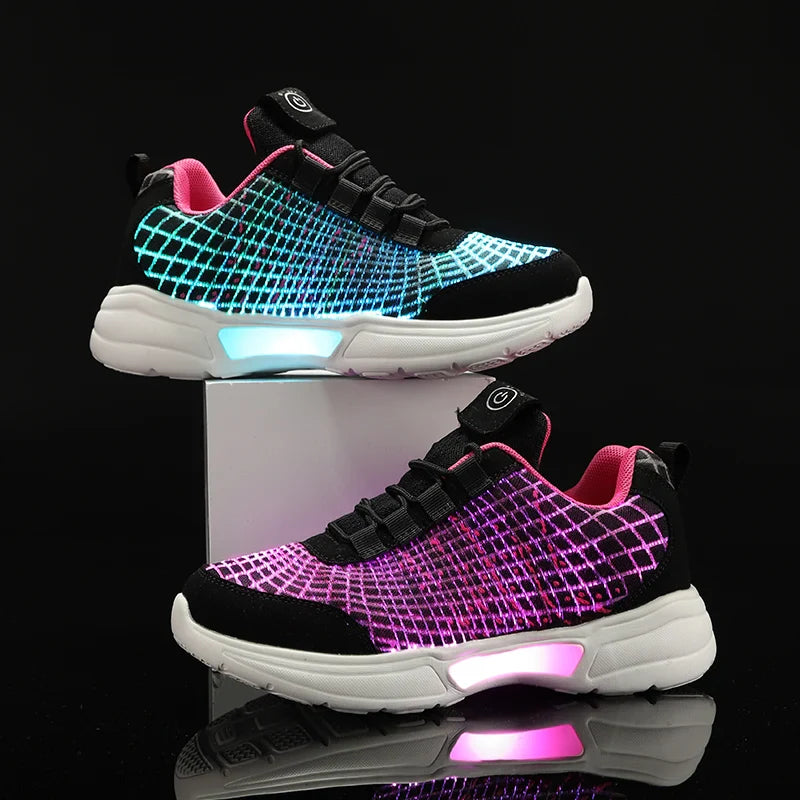 Luminous Comfortable Rechargeable Fiber Optic Sneakers - Image 1