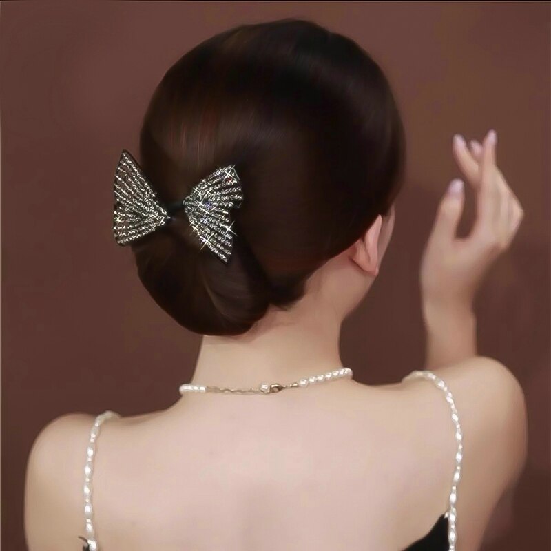 Korean Style Bow Hair Rhinestone Band - Image 7