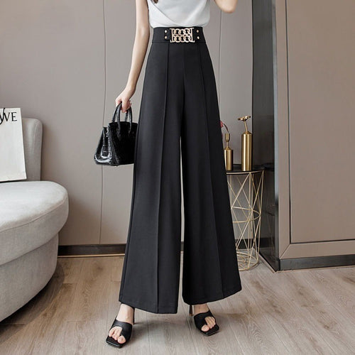 Stylish Steel-Infused High-Waisted Women's Trousers - Image 0