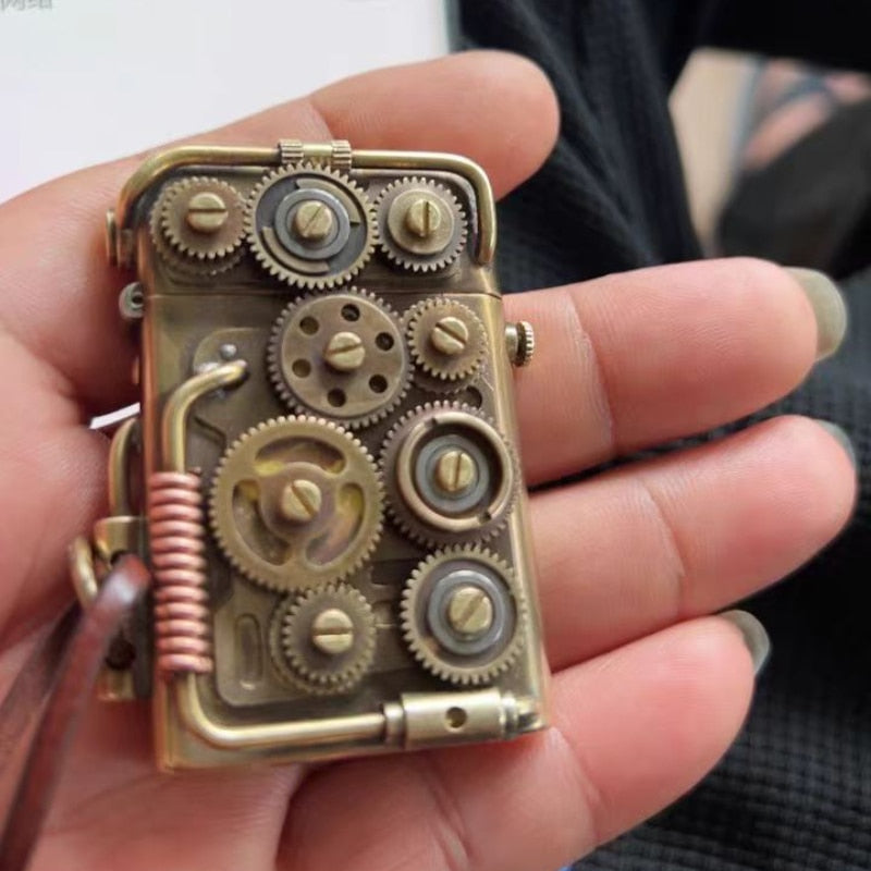 Handmade Vintage Raw Copper Automatic Lighter - Image 4