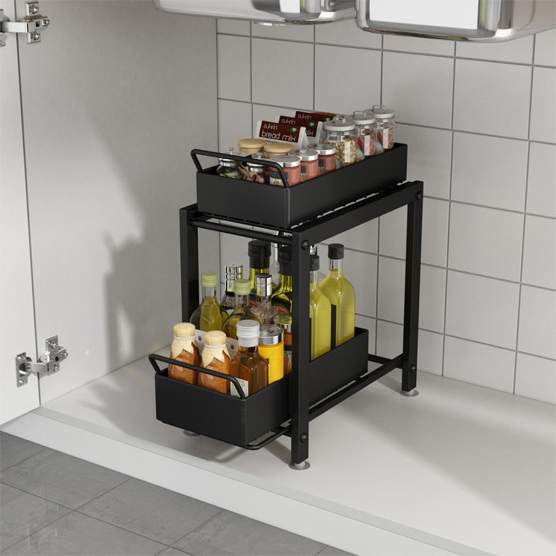 Multi-Layer Under Sink Cabinet Organizer Shelf - Image 8