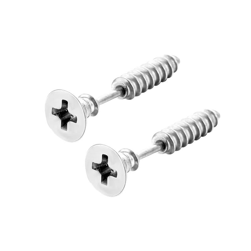 Bolt Head Industrial Screw Stud Earrings