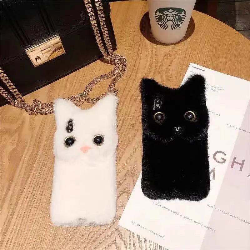 Fluffy Cat Warm Plush Fluffy iPhone Case - Image 3