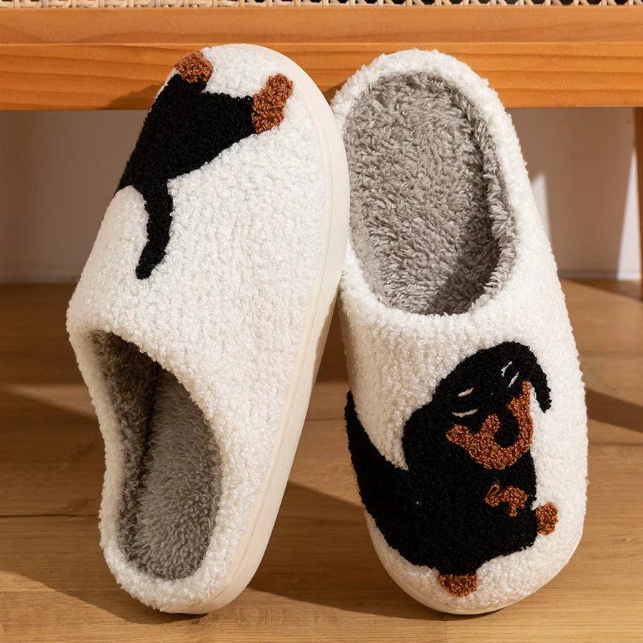 Cozy Dog Pattern Indoor Slippers - Image 1