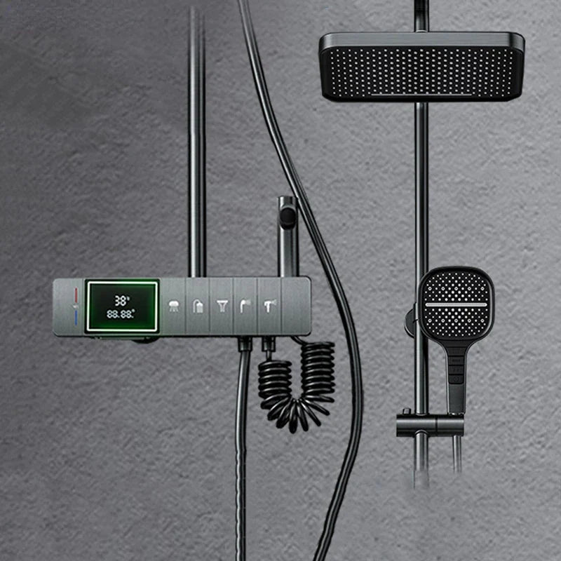 Rhythmic Rain Piano Key Style Control Elegant Rainfall Shower Set - Image 0