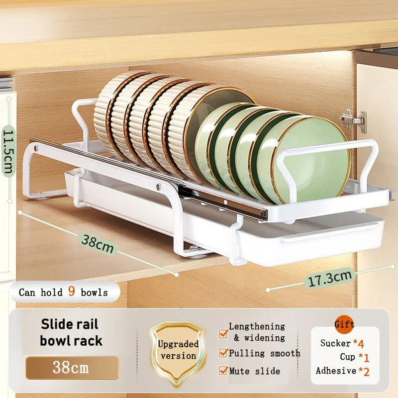 Kitchen Cabinet Sliding Storage Dish Rack - Image 6