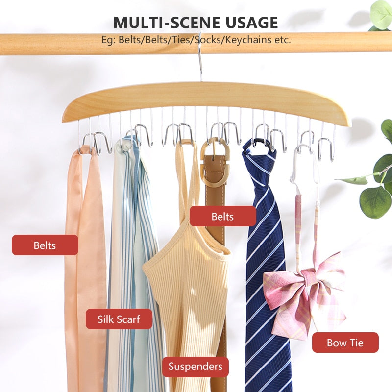 Wooden Space Saving Multi Organizer Hanger - Image 2