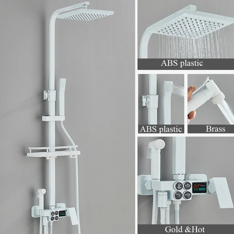 Thermostatic Digital Display Stylish Pressure Shower Set - Image 8