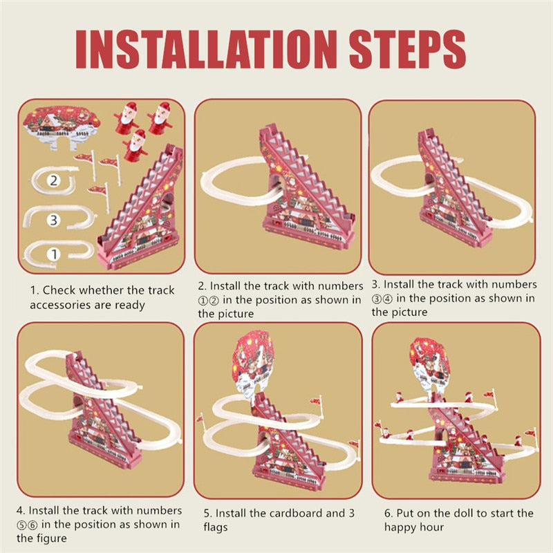 Climbing Santa Claus Race Track Toy Set - Image 3