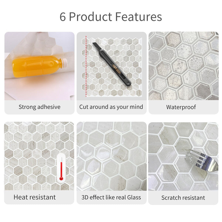 3D Self-Adhesive Hexagonal Wall Stickers - Image 12