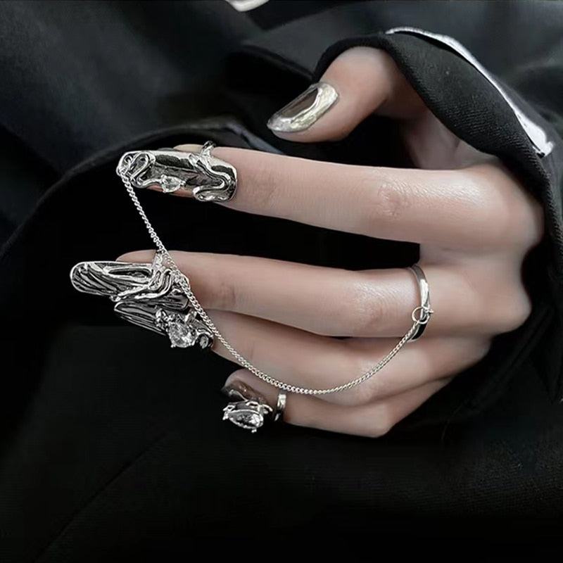 Creative Gothic Metal Nail Rings - Image 1