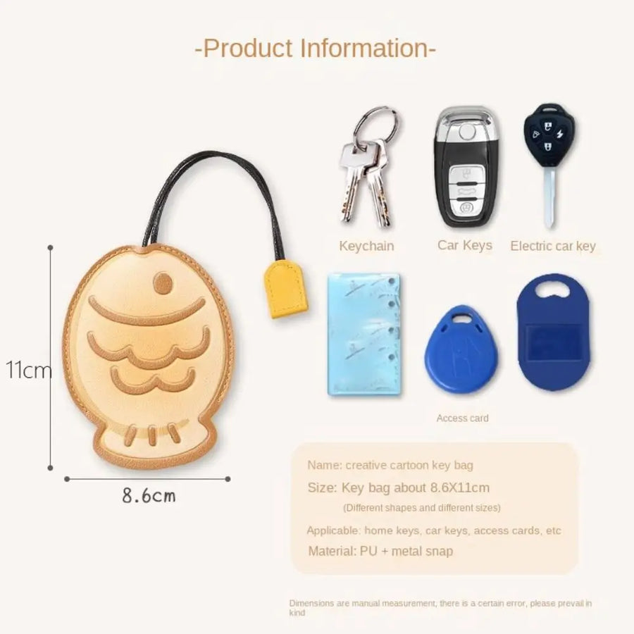 Cartoon Leather Universal Pull-Out Key Case - Image 5