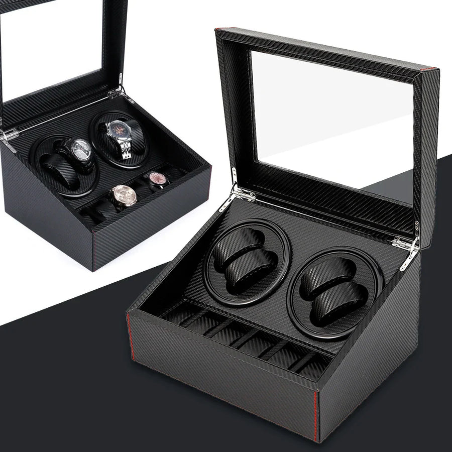 Carbon Fiber Dual Motor Automatic Watch Storage Case - Image 0