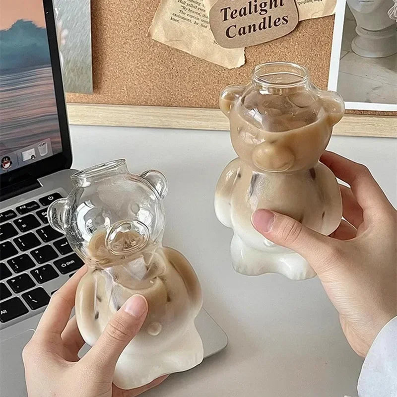 Happy Bear Glass Coffee Mug - Image 1