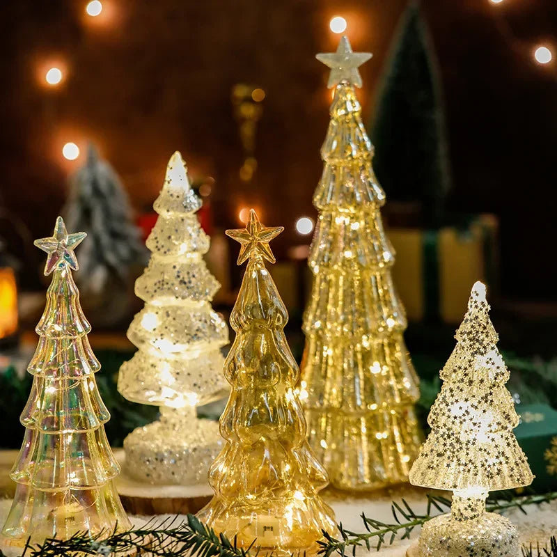 Christmas Time LED Frosted Glass Tree Lamp - Image 1