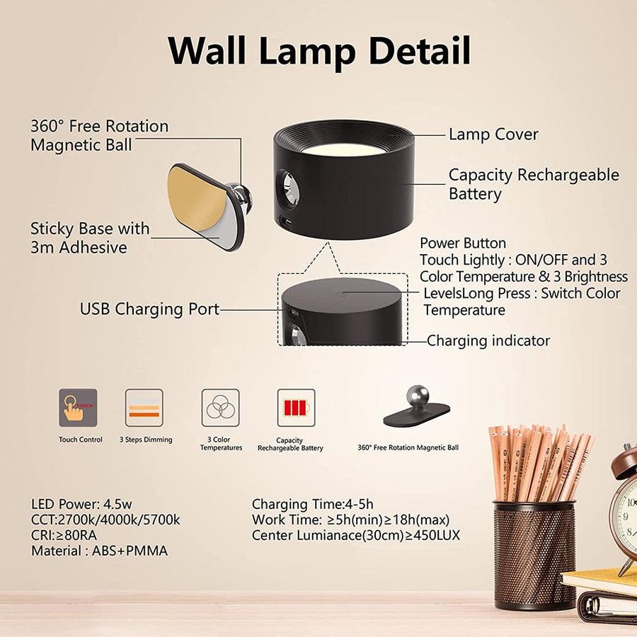 Eco Glow Rechargeable Wall Lamp - Image 4