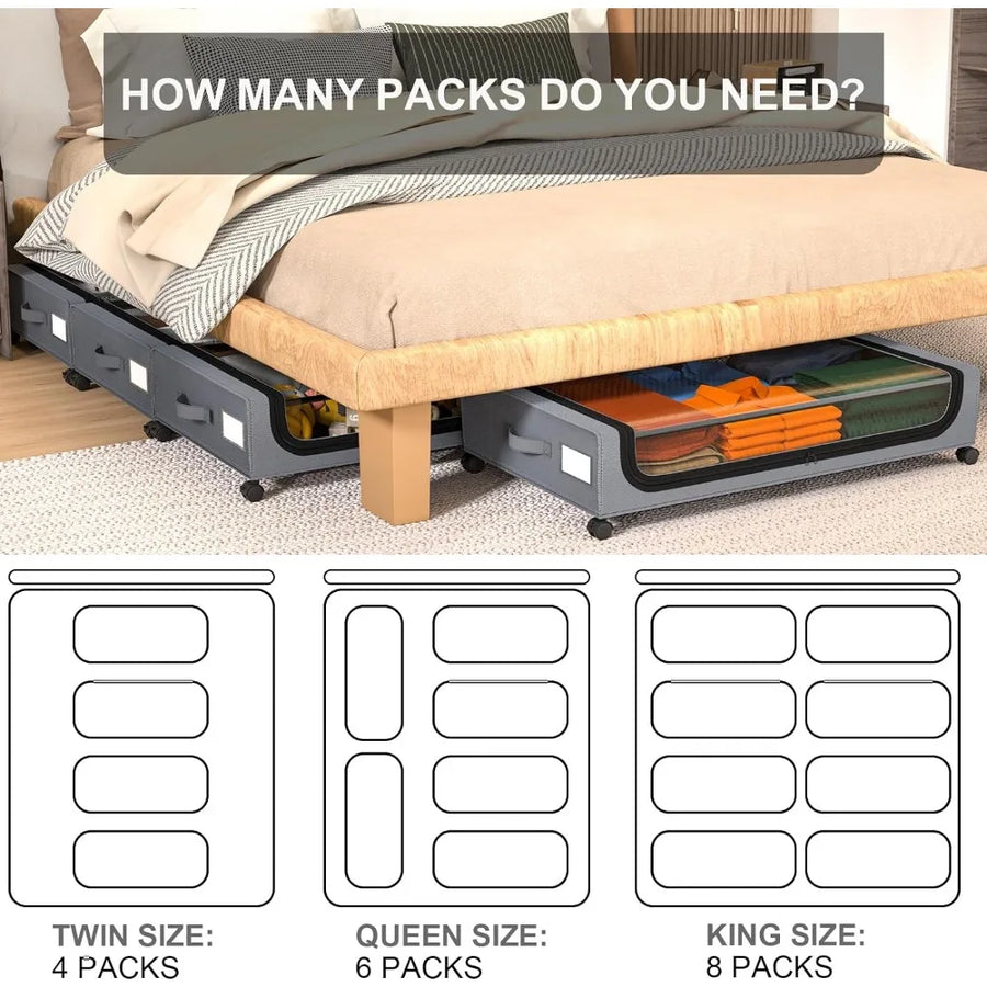 Underbed Storage Stackable Wheeled Box Organizer - Image 4