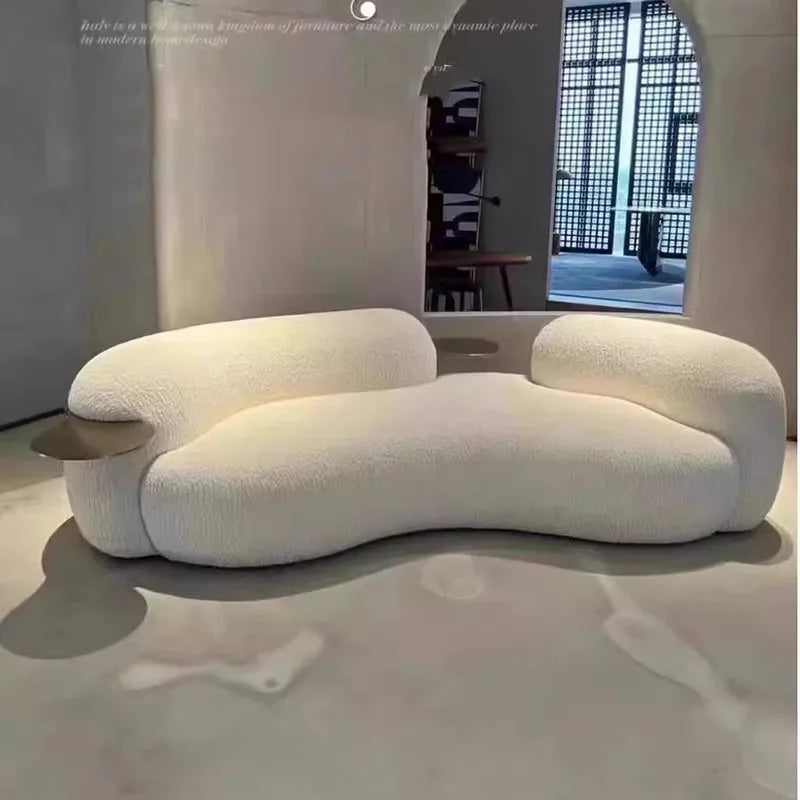 Nordic Style Sculptural Curved Artistic Lounge Sofa - Image 2