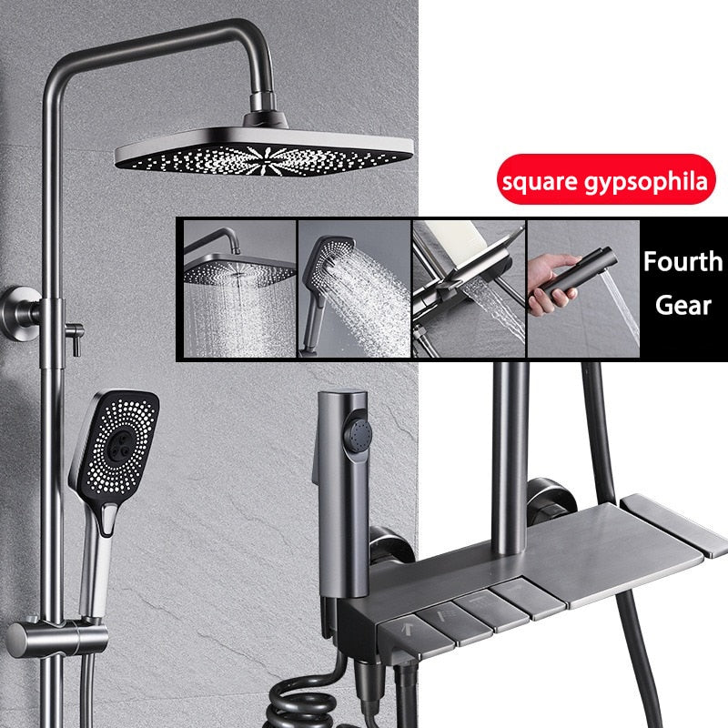 Elegant Piano Style Rainfall Bathroom Shower Set - Image 4