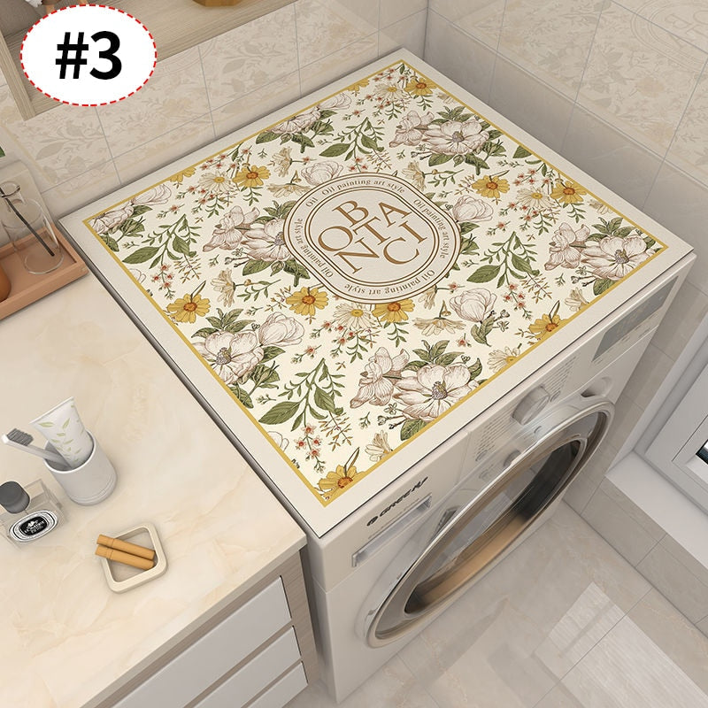 Retro Floral Washing Machine Cover Drainer Mat - Image 6