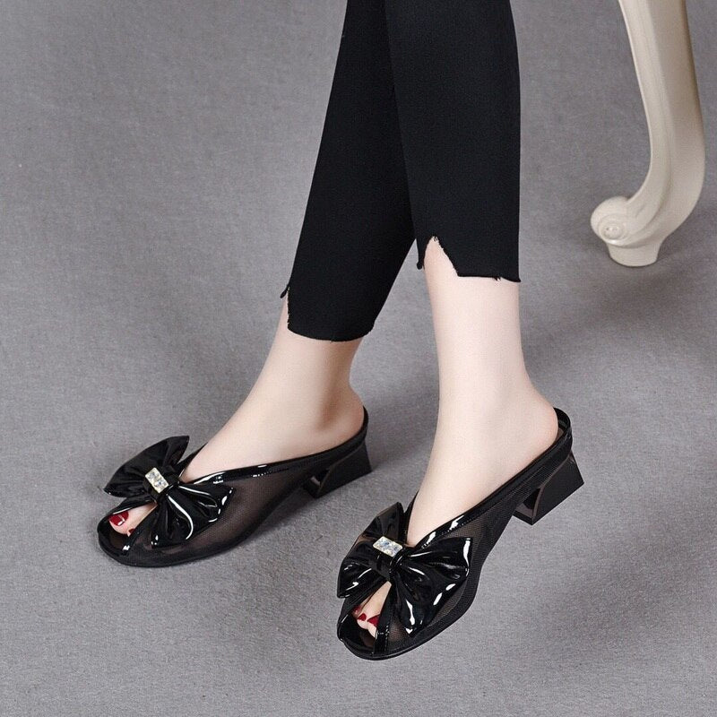 Comfy Walk Bowtie Small Sandal Heels - Image 2