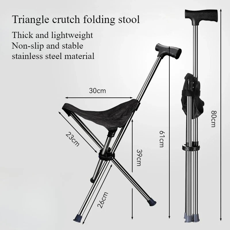 Sit Anywhere Folding Cane Stool