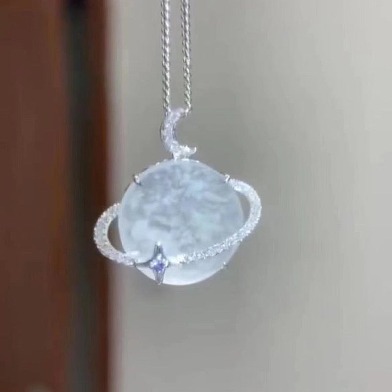 Elegant Lunar Bliss Crystal Necklace - Image 0