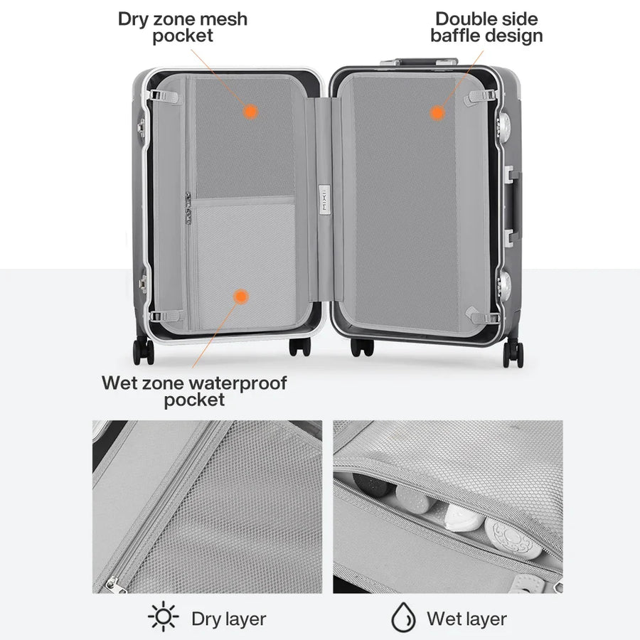 Durable Aluminum Frame Metal Corner Business Travel Suitcase - Image 5