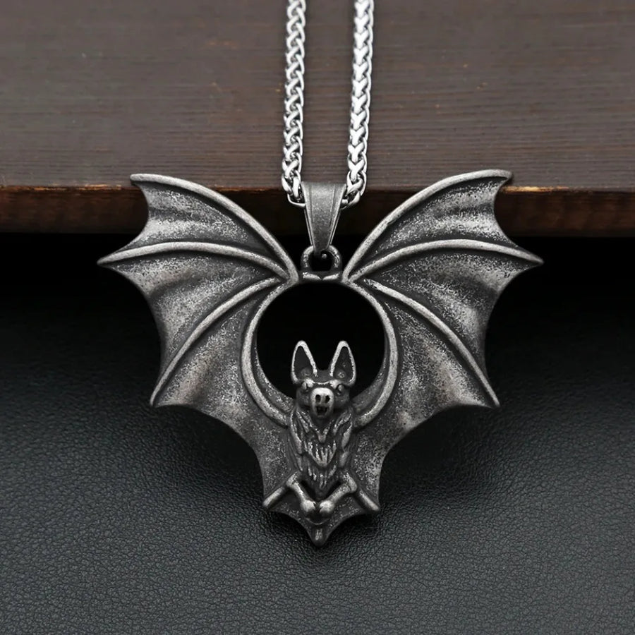Gothic Night Bat Pendant Necklace - Image 1