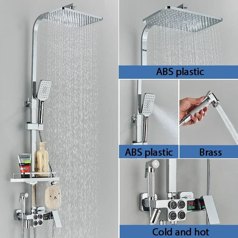 Thermostatic Digital Display Stylish Pressure Shower Set - Image 14