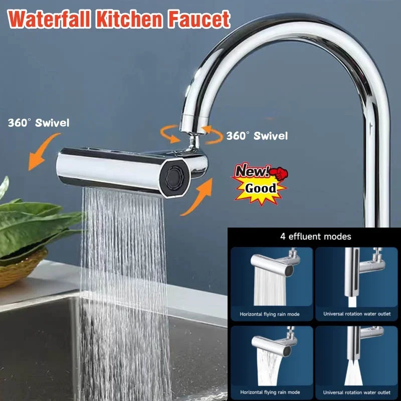 Multifunctional Waterfall Modern Kitchen Matte Faucet - Image 3