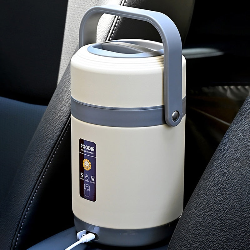 USB Heated Stainless Steel Food Warmer Lunch Box - Image 1
