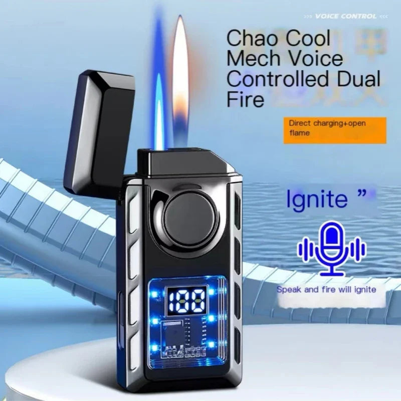 Voice Controlled USB Colorful Double Flame Lighter - Image 3