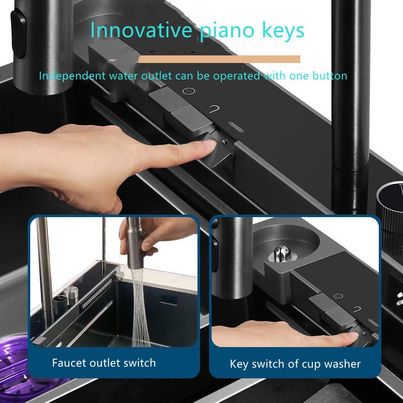 Honeycomb Digital Display Cup Rinser Prime FlowWaterfall Sink - Image 1