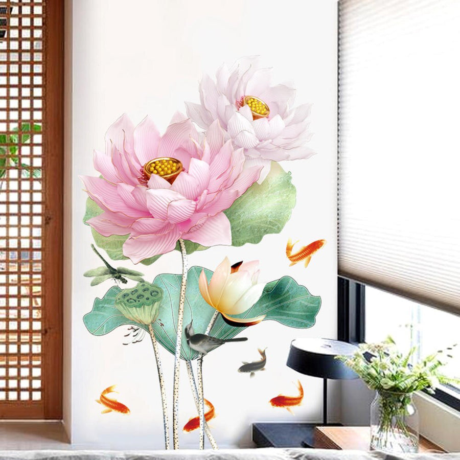 Modern Blossom Lotus Self-Adhesive Wall Sticker - Image 10
