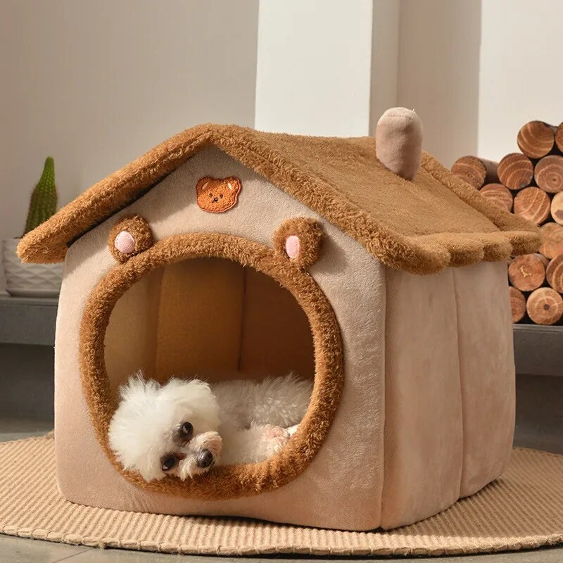 Foldable Fluffy Comfy Pet House - Image 1