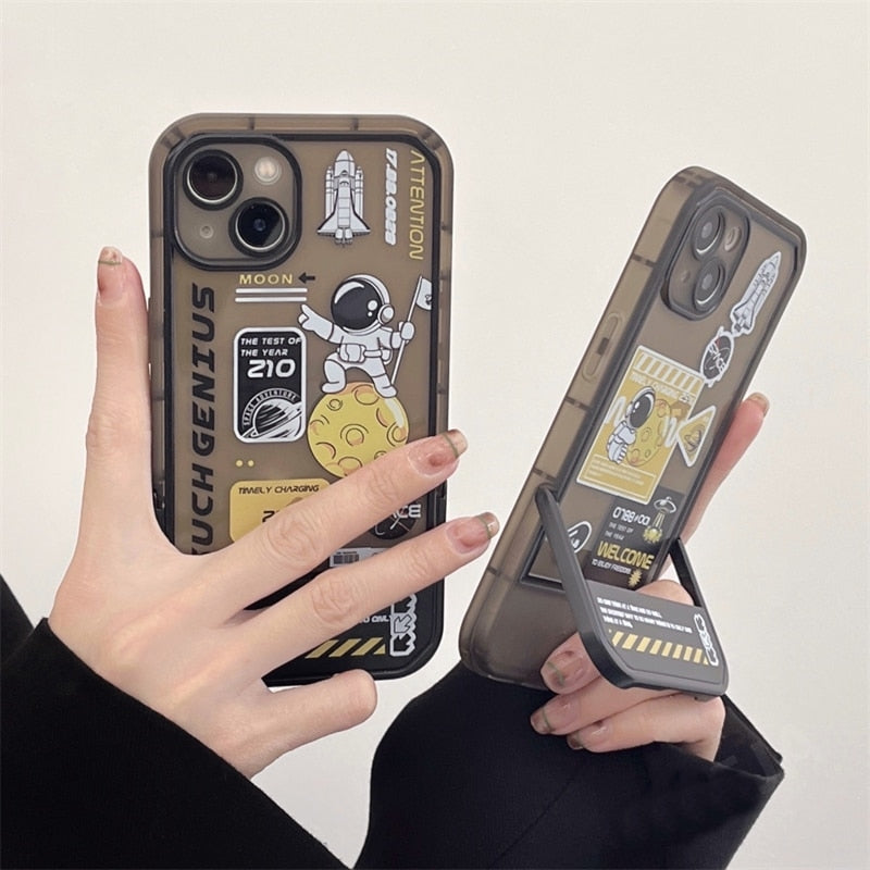 Space Astronaut Invisible Holder iPhone Case - Image 5