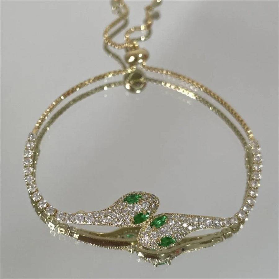 Zircon Stone Adjustable Snake Bracelet - Image 4