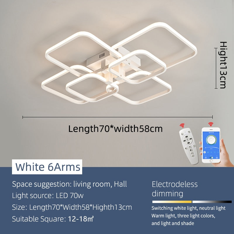 Modern Art Shapes Smart Home LED Chandelier - Image 4