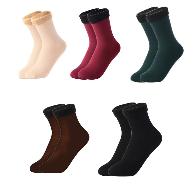 Thermal Touch Winter Warm Solid Thick Socks - Image 18