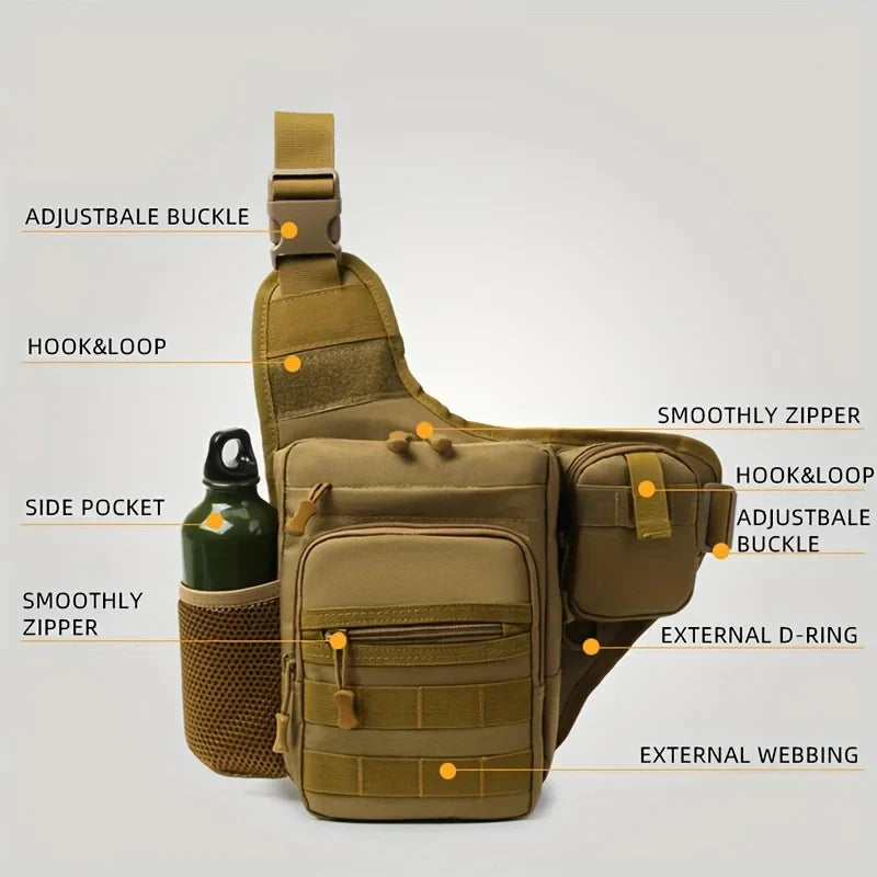 Multi-Pocket Crossbody Compact Hiking Chest Bag - Image 6