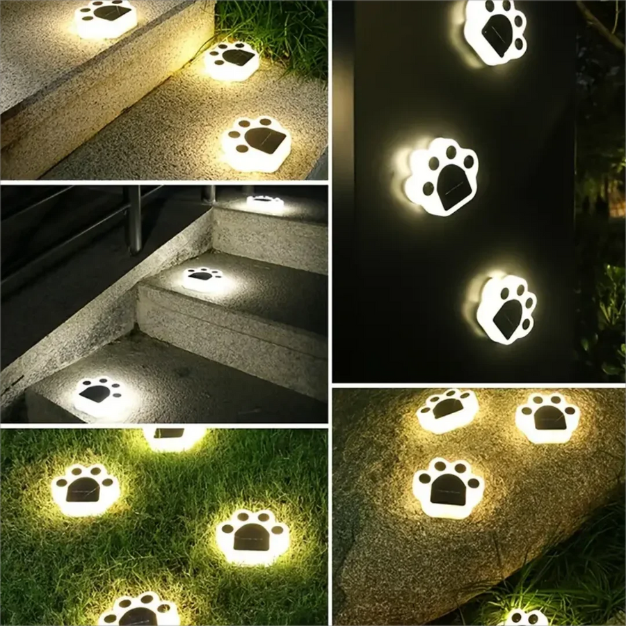 Glowing Paw LED Solar Pathway Outdoor Lights - Image 4