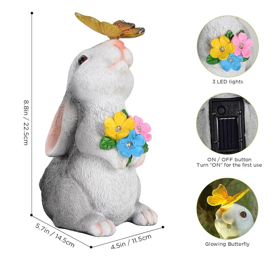 Butterfly and Flower Bunny Garden Light - Image 2
