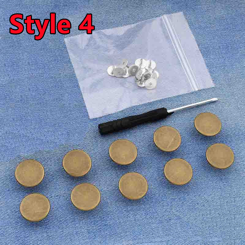 10Pcs Snap-On Seamless Metal Button Set - Image 11