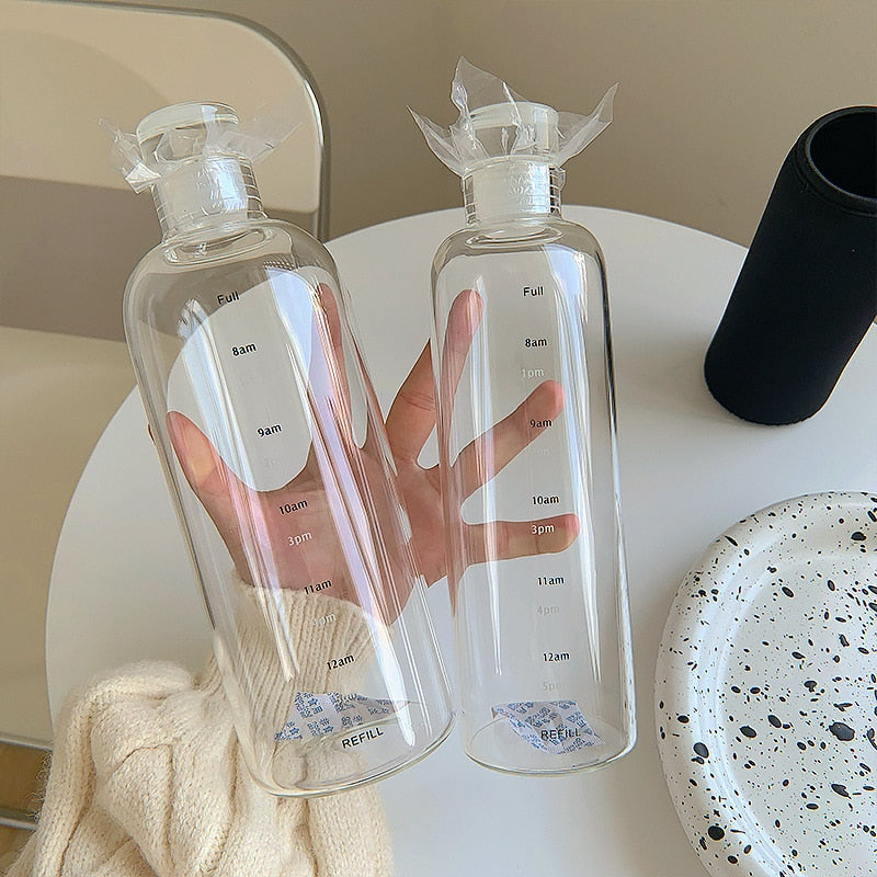 Time Scale Heat-Resistant Glass Water Bottle - Image 2