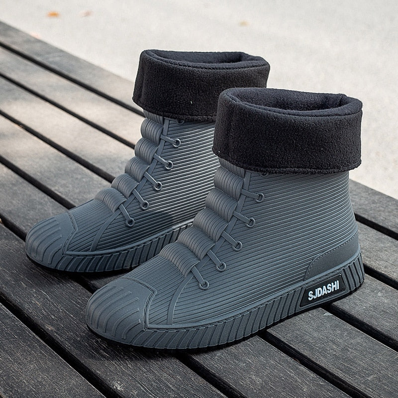 Rain Rider Slip-On Rubber Stylish Waterproof Boots - Image 5