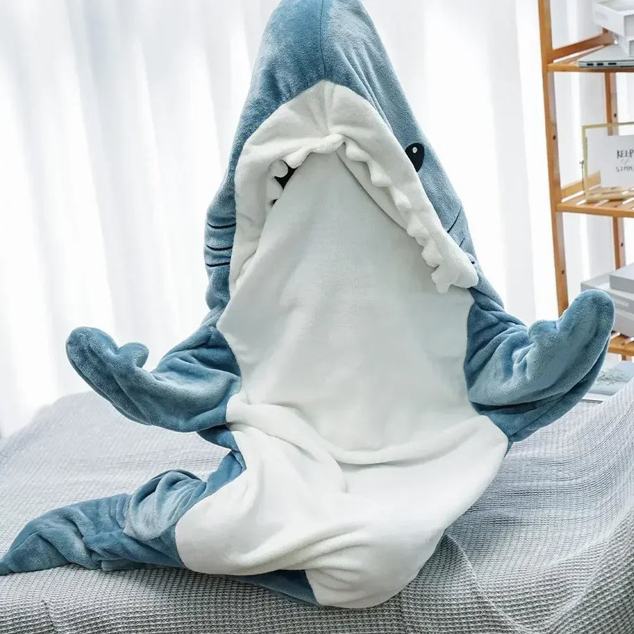 Snuggly Shark Cozy Hooded Onesie Blanket - Image 0