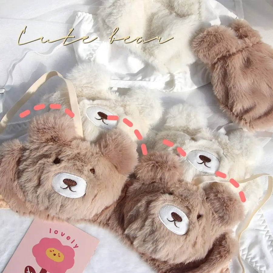 Soft Bear-Themed Cozy Bra Set - Image 2