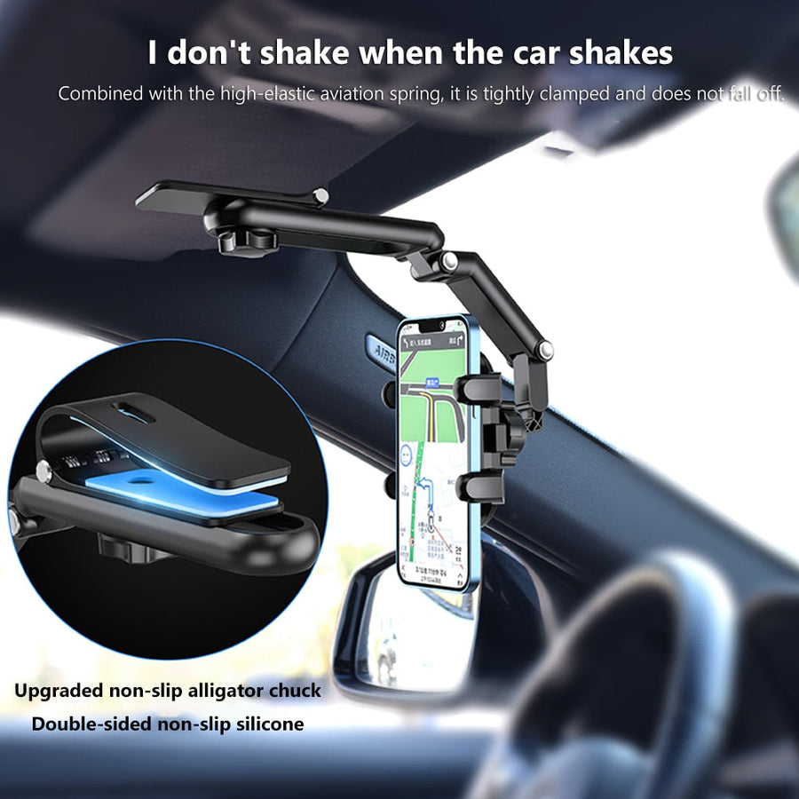 Sun Visor Car Rotating Phone Holder Clip - Image 4