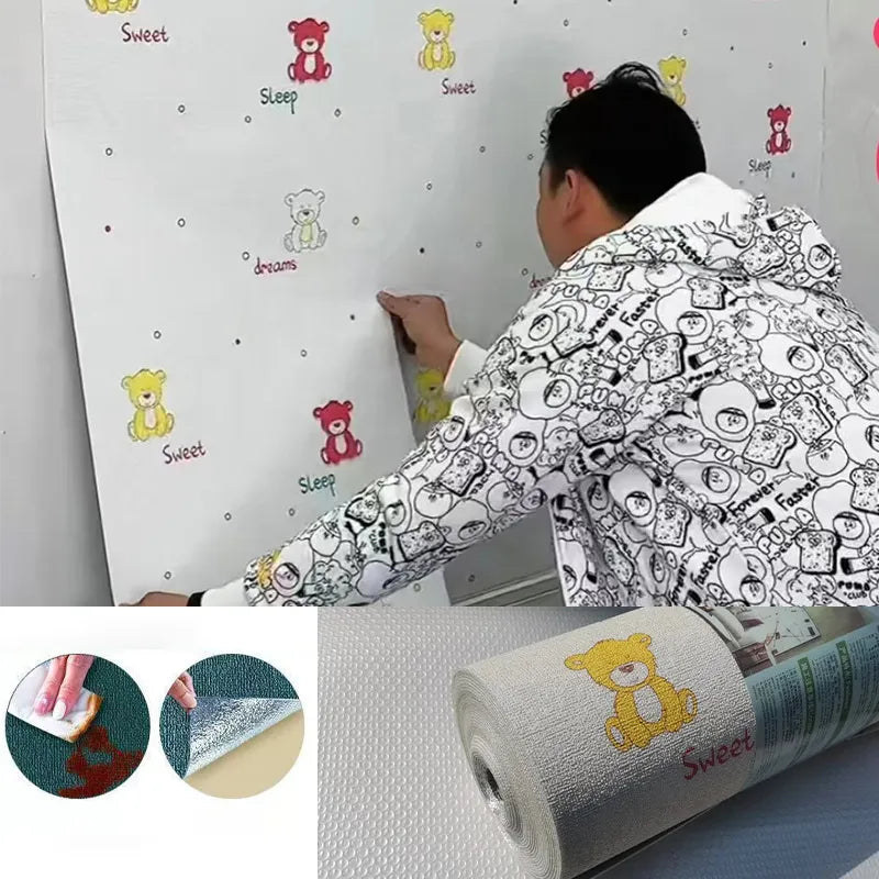 3D Linen Self-Adhesive Waterproof Wall Sticker - Image 4